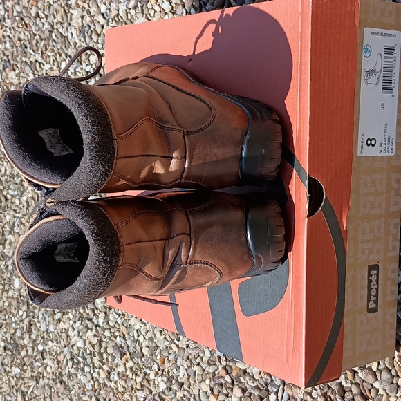 Propet Brown Leather Delaney Tall Lace Up Boot with Inside Zip, size 8 - Picture 7 of 11
